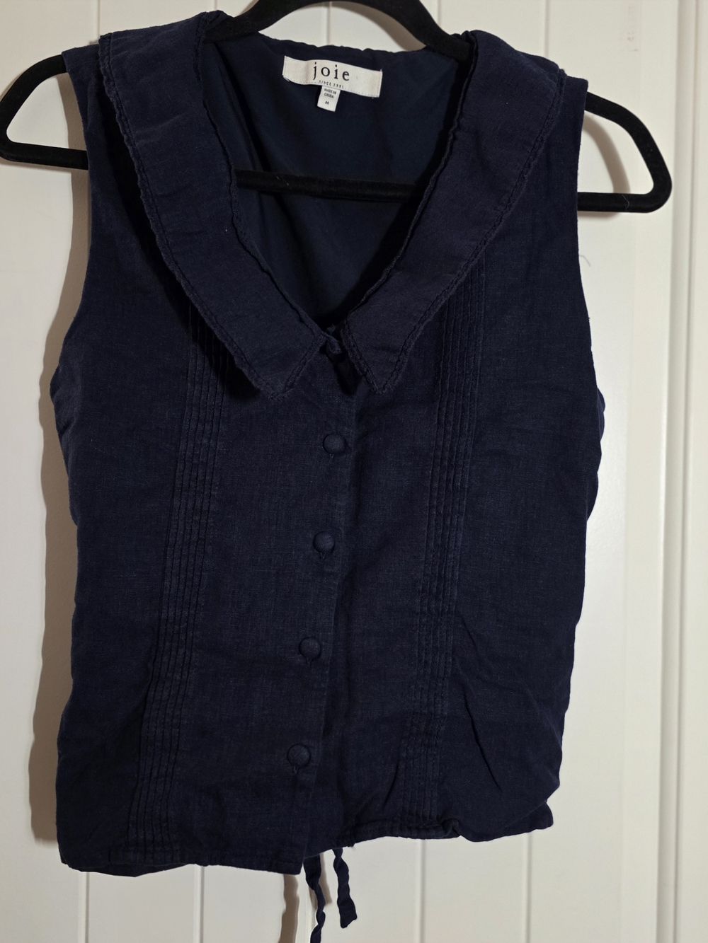 Joie Dark Navy Sleeveless Button-Front Camisole